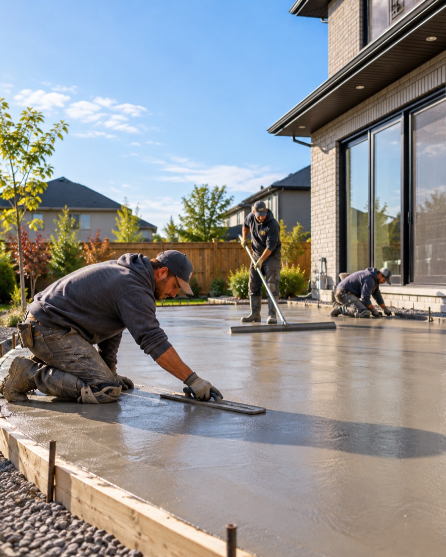 Fresh residential concrete patio